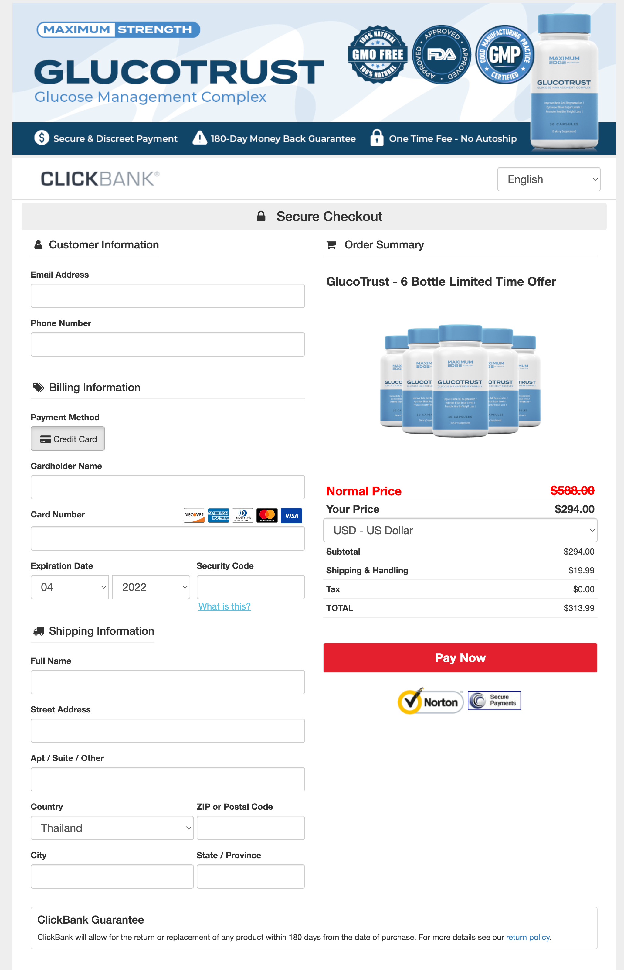 GlucoTrust - Order Page